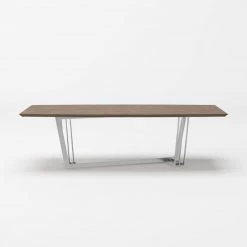 VIG Modrest Gilroy - Modern Walnut & Stainless Steel Dining Table Dining Room