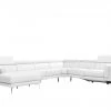 VIG Living Room Divani Casa Gilsum - White Modern Leather U Shaped Sectional Sofa With Recliner