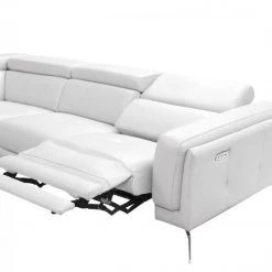 VIG Living Room Divani Casa Gilsum - White Modern Leather U Shaped Sectional Sofa With Recliner