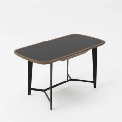 VIG Modrest Girard - Modern Walnut & Black Glass Desk Office