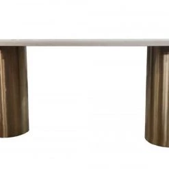 VIG Modrest Rocky - Glam White Marble & Brush Gold Dining Table