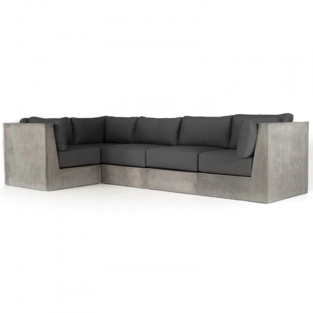 VIG Outdoor Modrest Indigo Grey Concrete Sectional