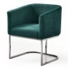 VIG Dining Room Modrest Yukon Modern Green Velvet & Black Gun Dining Chair