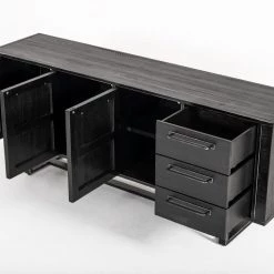 VIG Living Room Modrest Hardy Modern Black Acacia Buffet