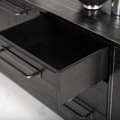 VIG Living Room Modrest Hardy Modern Black Acacia Buffet