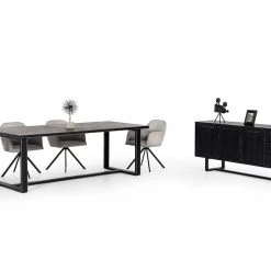 VIG Living Room Modrest Hardy Modern Black Acacia Buffet