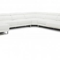 VIG Living Room Divani Casa Hawkey - Contemporary White Full Leather U Shaped Left Facing Sectional Sofa