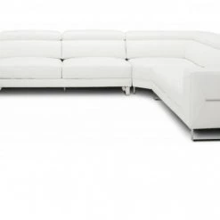 VIG Living Room Divani Casa Hawkey - Contemporary White Full Leather U Shaped Left Facing Sectional Sofa