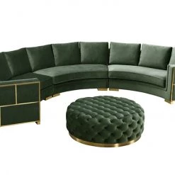 VIG Divani Casa Ritner Modern Green Velvet Ottoman