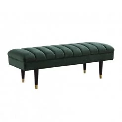 VIG Bedroom Divani Casa Ritner Modern Green Velvet Bench
