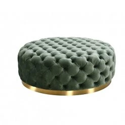 VIG Divani Casa Ritner Modern Green Velvet Ottoman