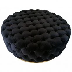 VIG Bedroom Divani Casa Ritner Modern Black Velvet Ottoman