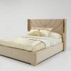 VIG Divani Casa Visalia Modern Beige Velvet & Gold Eastern King Bed
