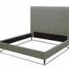 VIG Beds & Headboards Modrest Hemlock - Modern Light Grey Velvet Bed