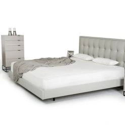 VIG Modrest Hera Modern Grey Leatherette Bed Bedroom