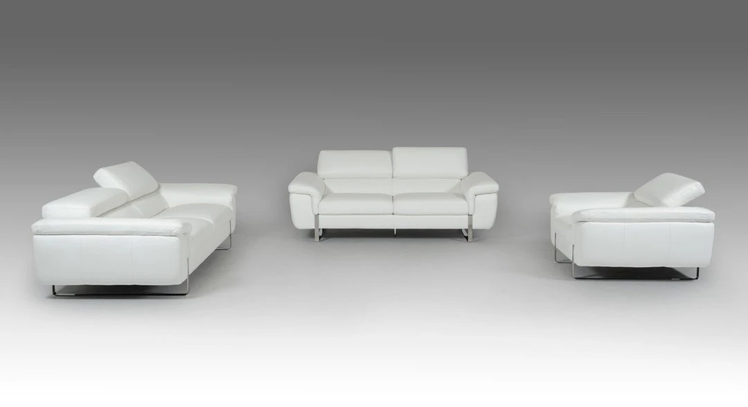 VIG David Ferrari Highline Italian Modern Leather Sofa Set Living Room