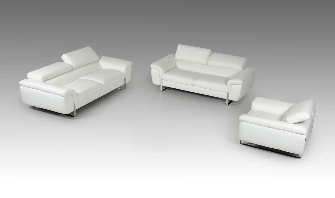 VIG David Ferrari Highline Italian Modern Leather Sofa Set Living Room