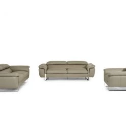VIG David Ferrari Highline Italian Modern Leather Sofa Set Living Room