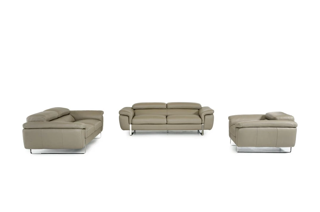 VIG David Ferrari Highline Italian Modern Leather Sofa Set Living Room