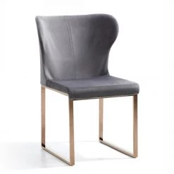VIG Modrest Chadwick Modern Grey Velvet & Rosegold Dining Chair