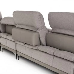 VIG Living Room David Ferrari Horizon - Modern Grey Fabric + Grey Leather U Shaped Sectional Sofa By Hollywood Glam