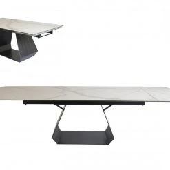 VIG Modrest Howell - Modern White Ceramic Extendable Dining Table