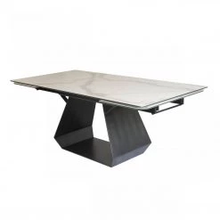 VIG Modrest Howell - Modern White Ceramic Extendable Dining Table