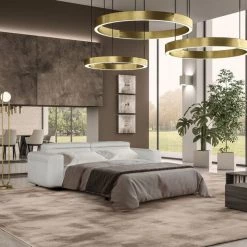 VIG Living Room Coronelli Collezioni Icon - Modern Italian Grey Leather Sofa Bed