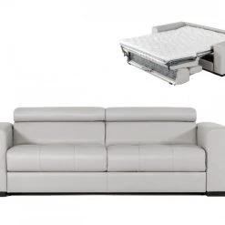 VIG Living Room Coronelli Collezioni Icon - Modern Italian Grey Leather Sofa Bed