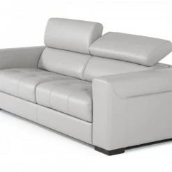 VIG Living Room Coronelli Collezioni Icon - Modern Italian Grey Leather Sofa Bed