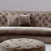 VIG Divani Casa Cosmopolitan Mini - Transitional Beige Tufted Fabric Curved Sectional Sofa Living Room