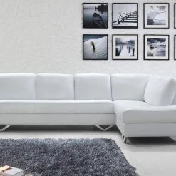VIG Divani Casa Vanity - Modern White Leather Right Facing Sectional Sofa