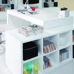 VIG Living Room Modrest Soul - Modern Contemporary Office Desk With Attached Cabinet