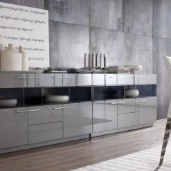 VIG Living Room Modrest Daytona Modern Grey High Gloss Buffet