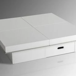 VIG Living Room A&X Horizon - Modern Crocodile Coffee Table W/ Pull Out Squares