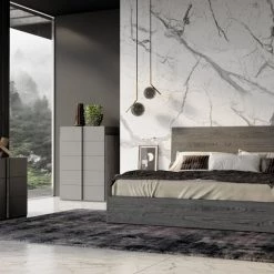 VIG Nova Domus Lucia Italian Modern Matte Grey / Elm Grey Bed