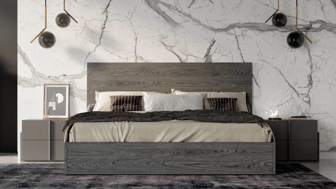 VIG Nova Domus Lucia Italian Modern Matte Grey / Elm Grey Bed
