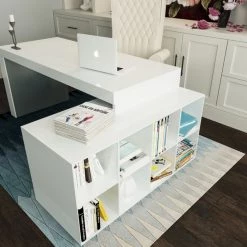 VIG Living Room Modrest Soul - Modern Contemporary Office Desk With Attached Cabinet