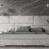VIG Bedroom Nova Domus Marbella - Italian Modern Grey Marble Bed W/ 2 Nightstands