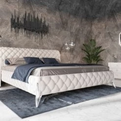 VIG Modrest Legend Modern White Bonded Leather Bed Bedroom