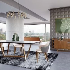 VIG Dining Room Modrest James - Contemporary Walnut & White Dining Table