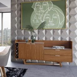 VIG Modrest James - Contemporary Walnut & White Buffet