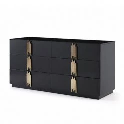 VIG Modrest Token Modern Black & Gold Bedroom Set