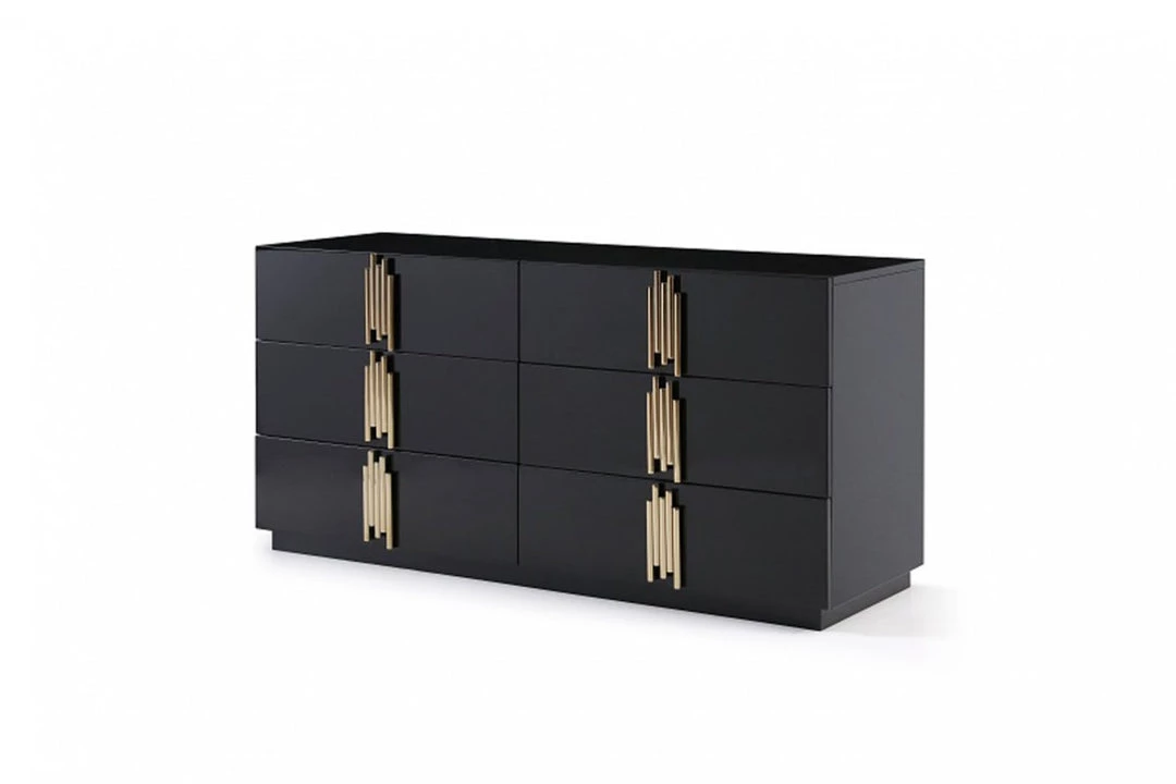 VIG Modrest Token Modern Black & Gold Bedroom Set