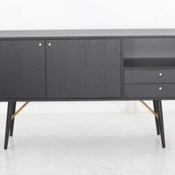 VIG Living Room Modrest Billy Modern Black Oak & Gold Buffet