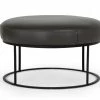 VIG Bedroom Divani Casa Jacoba - Modern Leather Round Ottoman