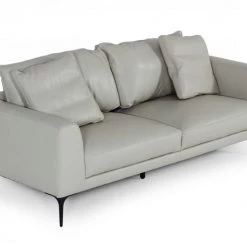 VIG Divani Casa Jacoba - Modern Light Grey Leather Sofa Living Room