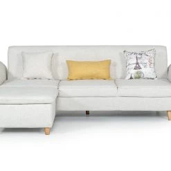 VIG Divani Casa Jeremiah Modern Ivory Fabric Sofabed & Ottoman W/ Storage Living Room