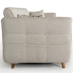 VIG Divani Casa Jeremiah Modern Ivory Fabric Sofabed & Ottoman W/ Storage Living Room