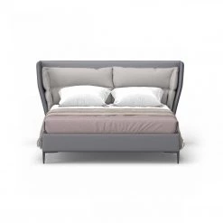 VIG Modrest Jolene - Eastern King Dark & Light Grey Leatherette Bed Beds & Headboards